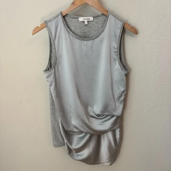 DOROTHEE SCHUMACHER Grey Satin Jersey Sleeveless Top Size 3/Medium - Picture 7 of 14